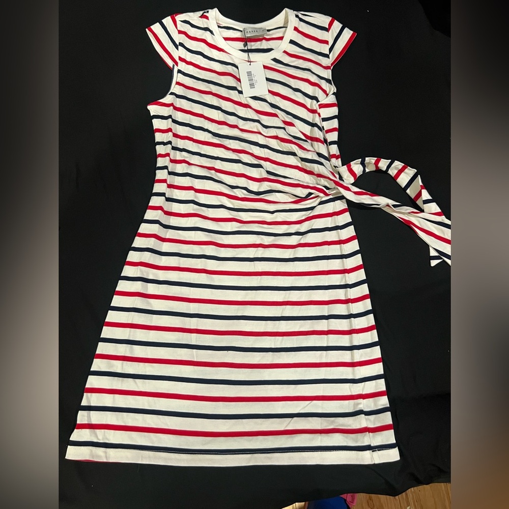 Classic Striped Cap Sleeve Mini Dress
